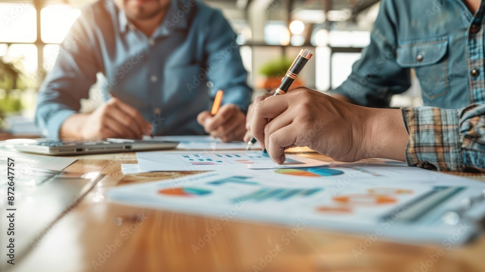 Fototapeta premium Team Meeting Discussing Business Growth Expansion Strategies.