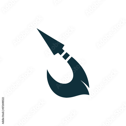 harpoon spear logo vector illustration template