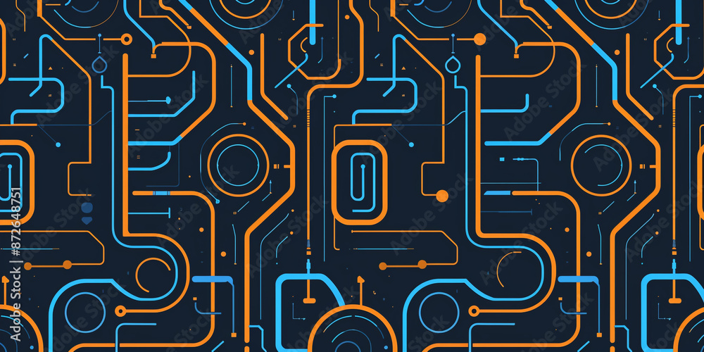 A seamless pattern with a digital maze,an abstract representation of technology. A seamless pattern with a digital maze,an abstract representation of technology.