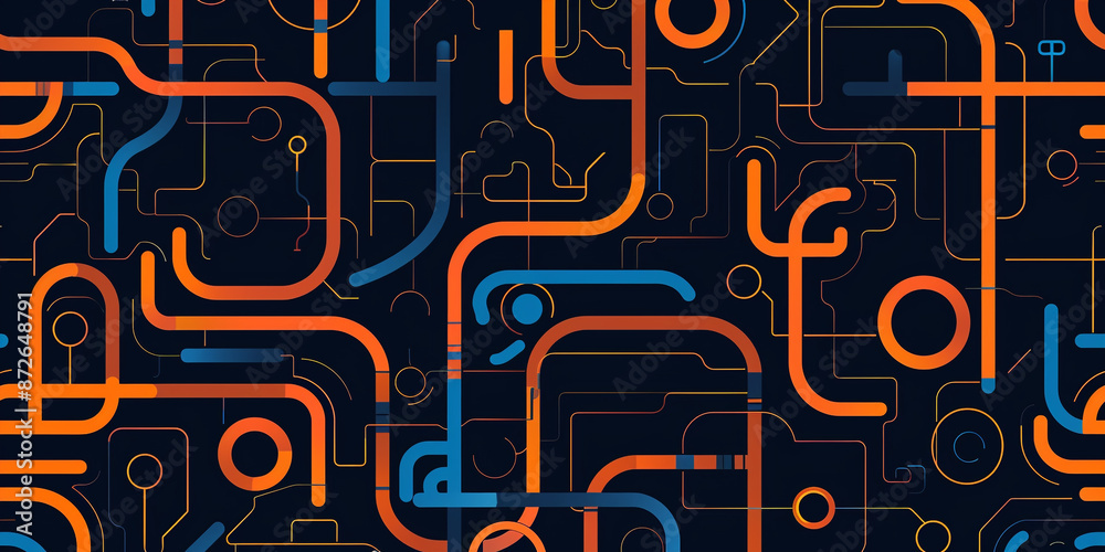A seamless pattern with a digital maze,an abstract representation of technology. A seamless pattern with a digital maze,an abstract representation of technology.