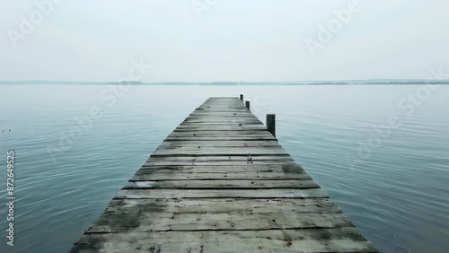 Wallpaper Mural Wooden pier extends into calm, misty lake Torontodigital.ca