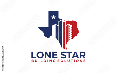 Building logo with Lone star texas. city building abstract for logo design inspiration