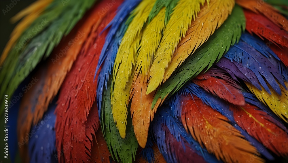 Obraz premium The intricate patterns of a rainbow lorikeet's feathers using only words ai_generated