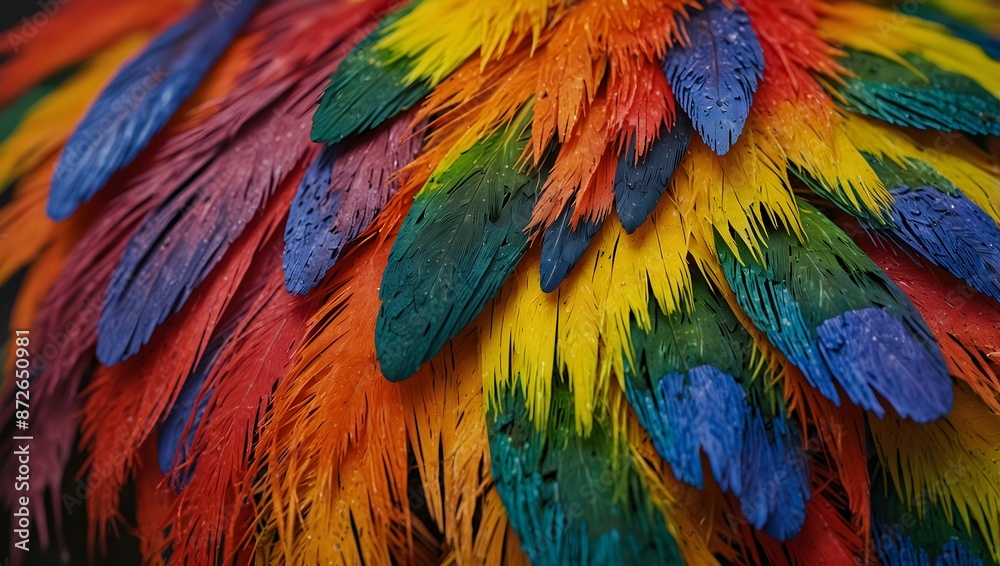 Fototapeta premium The intricate patterns of a rainbow lorikeet's feathers using only words ai_generated