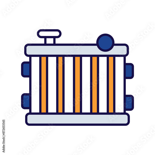 car radiator icon with white background vector stock illustration