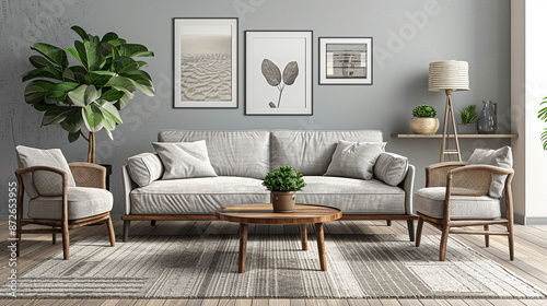 A luxurious living room wit...