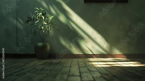 A minimalist living room wi...