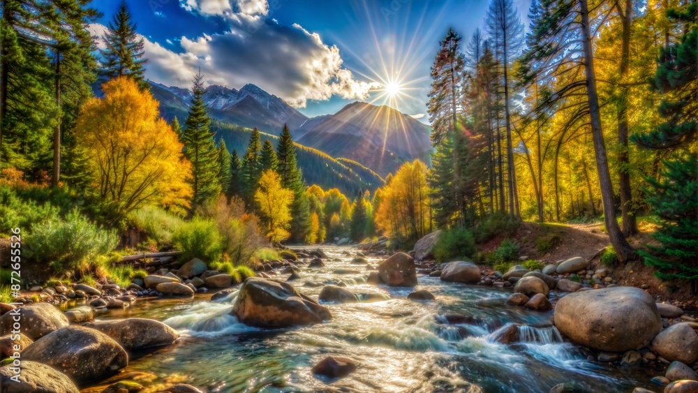 creek woodland with sunny trees foliage rocks in forest mountain. Idyllic travel hiking landscape, beautiful seasonal summer nature. Amazing dream scenic colorful outdoor inspire nature creek woodland with sunny trees foliage rocks in forest mountain. Idyllic travel hiking landscape, beautiful seasonal summer nature. Amazing dream scenic colorful outdoor inspire nature