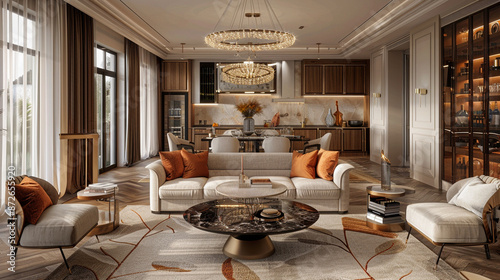 A luxurious living room wit...
