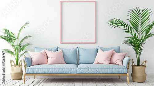A vibrant living room with ...