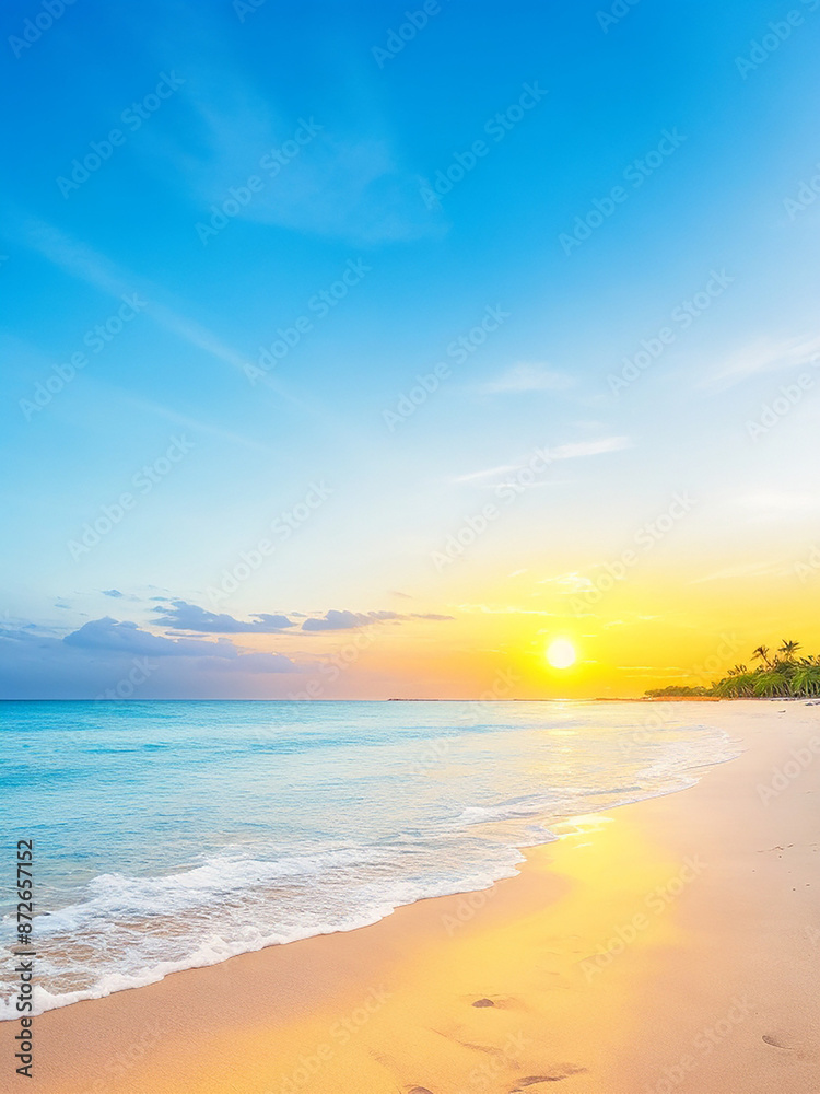 Obraz premium Closeup sea sand beach. Beautiful panoramic landscape. Inspire tropical seascape horizon.