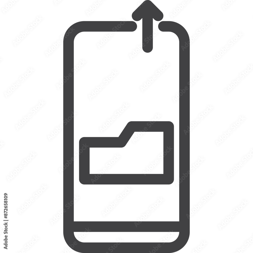 Upload folder outline icon on transparency background Upload folder outline icon on transparency background