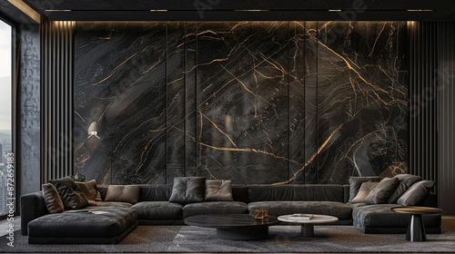 A modern living room with g...