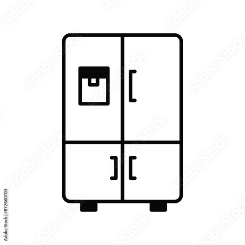 fridge icon with white background vector stock illustration