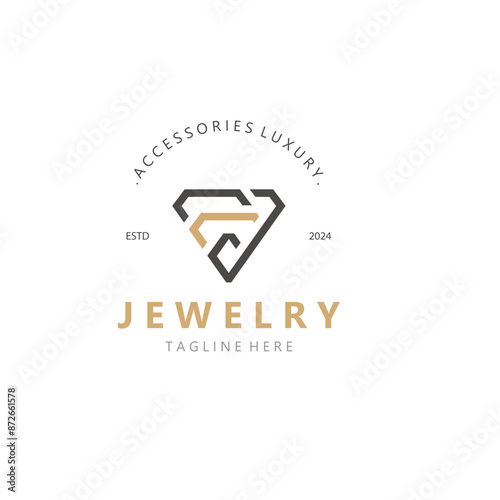 Jewelry Logo Template Design, diamond shop, accessories fashion Design elegant