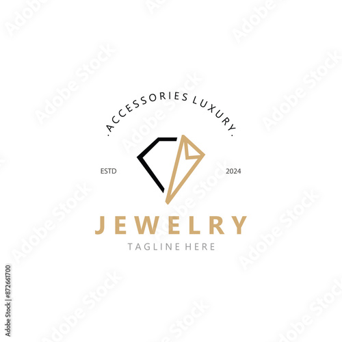 Jewelry Logo Template Design, diamond shop, accessories fashion Design elegant