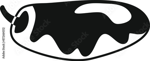 Simple vector icon of a jalapeno pepper dripping sauce