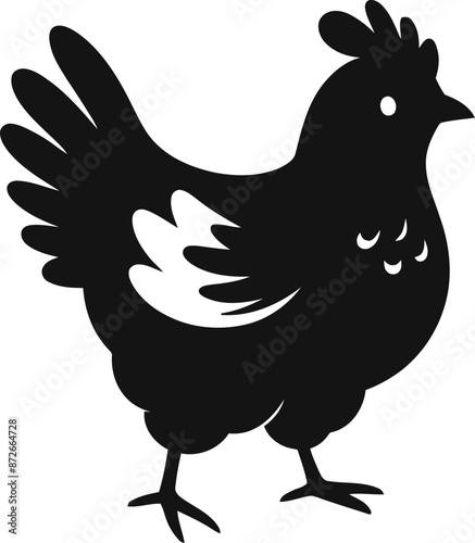 Hen Vector Silhouette Illustration