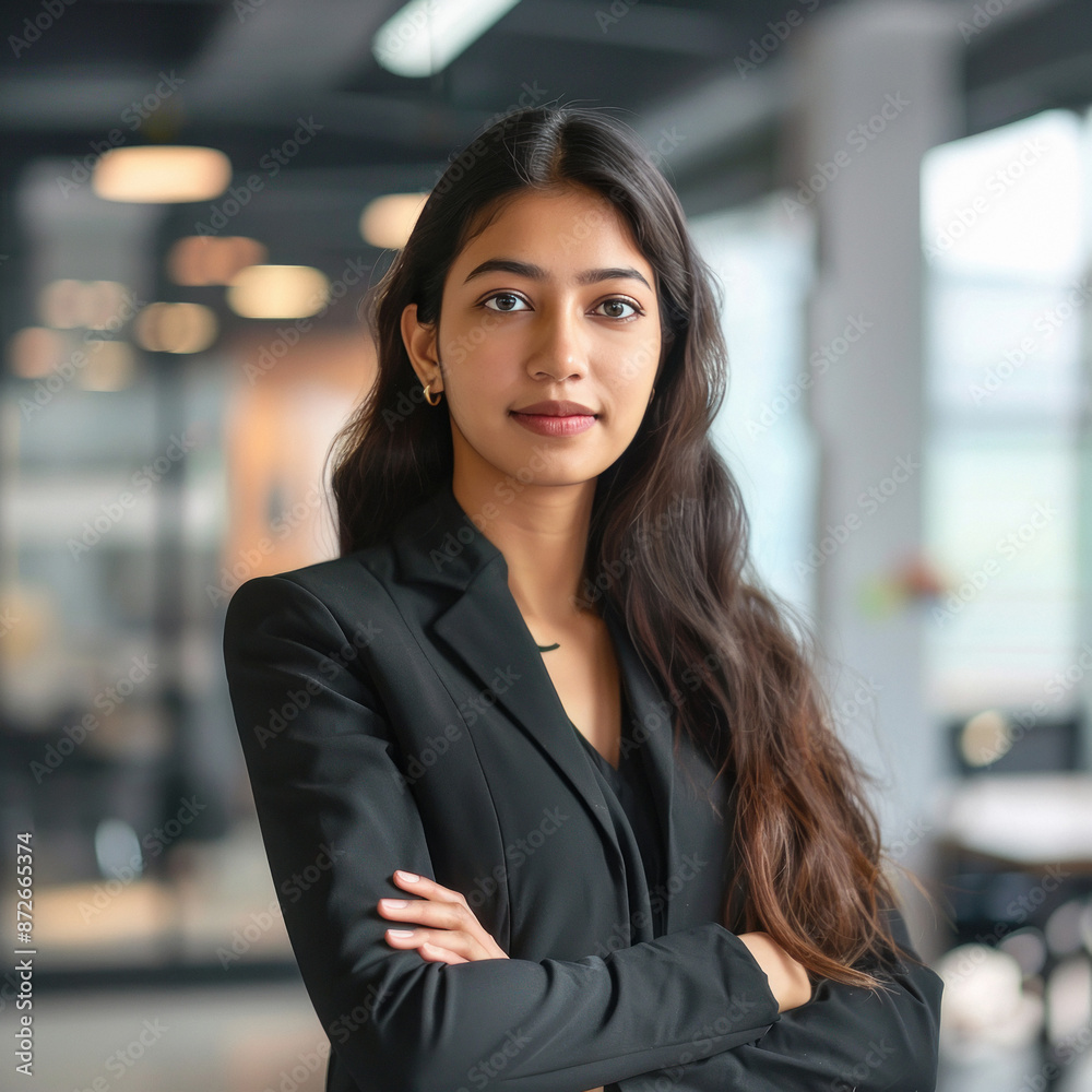 Obraz premium young indian businesswoman in a bright office