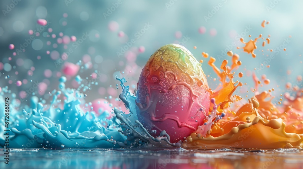 Colorful Easter Egg Splash - Generative AI Colorful Easter Egg Splash - Generative AI
