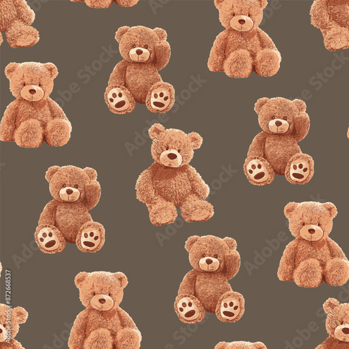 SEAMLESS CUTE TEDDY BEARS PATTERN 240701