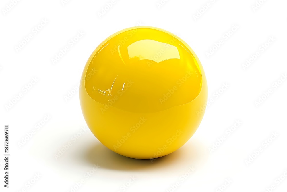 Floated round yellow ball isolate on white background, Closeup Floated round yellow ball isolate on white background, Closeup