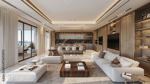 Modern living room with bla...