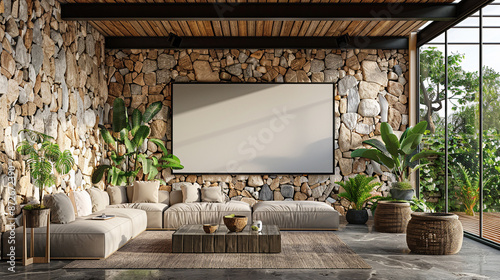 Outdoor living space with a...