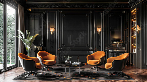 Elegant living room with gr...