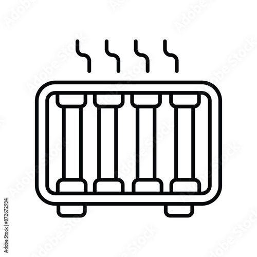 carbon heater icon with white background vector stock illustration