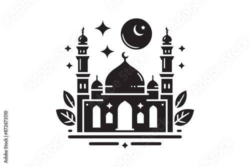 Mosque Icon silhouette Vector Illustration art