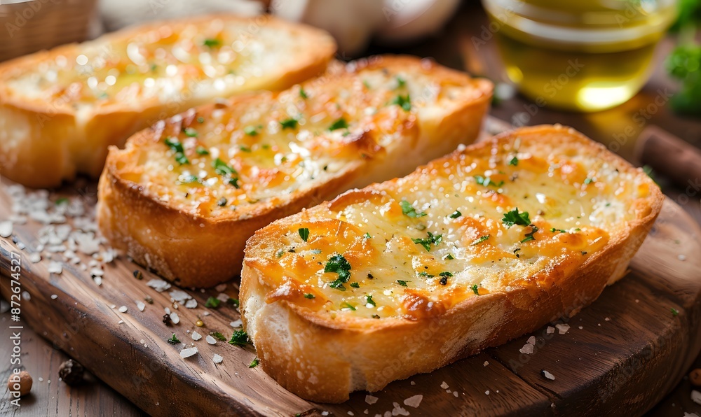 Garlic bread slices , Generative AI Garlic bread slices , Generative AI