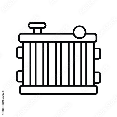 car radiator icon with white background vector stock illustration