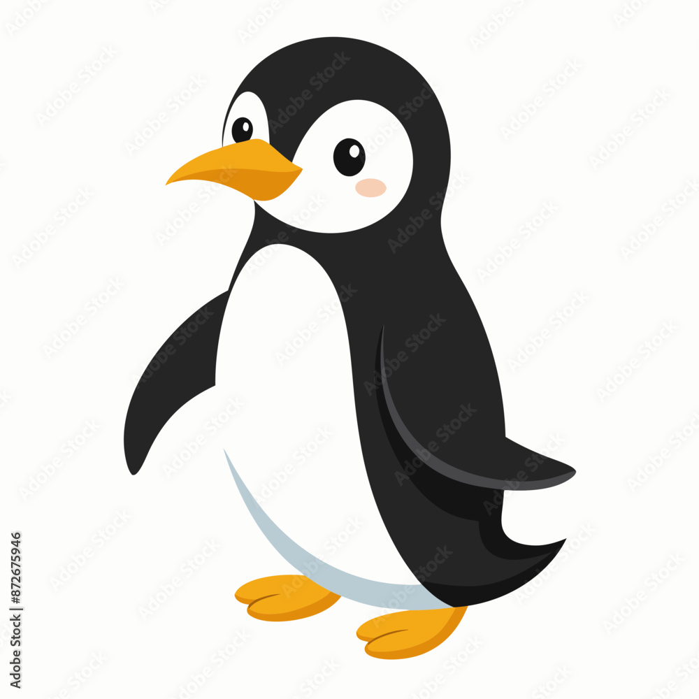 A-walking-penguin-bird--on-empty-white-background A-walking-penguin-bird--on-empty-white-background