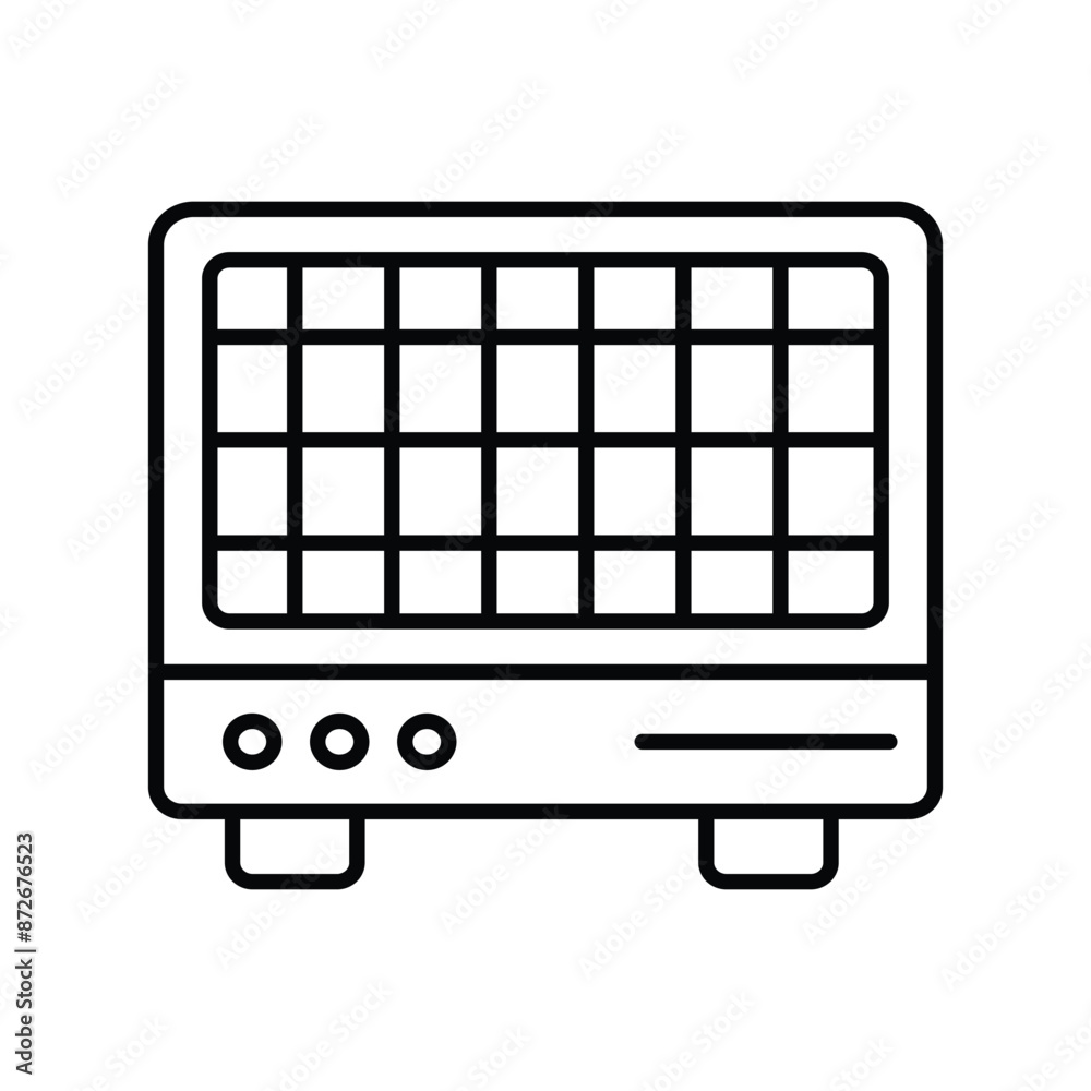heater icon with white background vector stock illustration