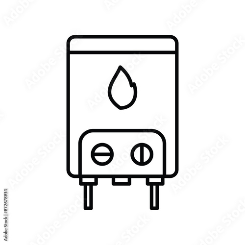 gas heater icon with white background vector stock illustration