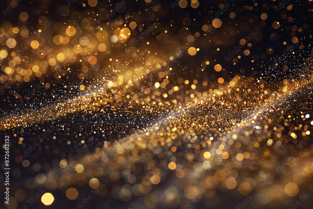 Dust gold glitter particles trail background explosion effect. Sparkling texture. Dust gold glitter particles trail background explosion effect. Sparkling texture.