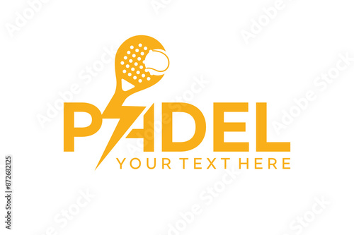 Padel logo padel bolt thunder logo design vector