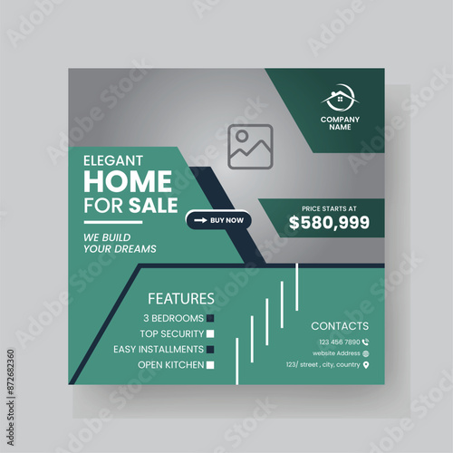 Modern Real state Home rent social media post Sale or carousel design template
