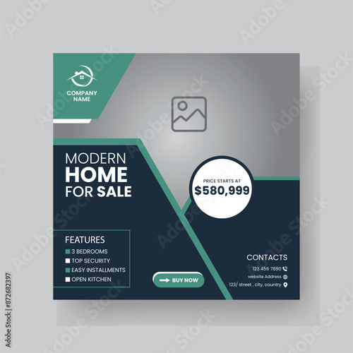 Modern Real state Home rent social media post Sale or carousel design template