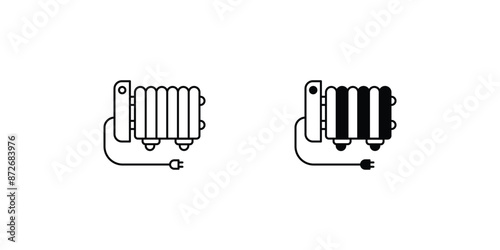oil heater icon with white background vector stock illustration