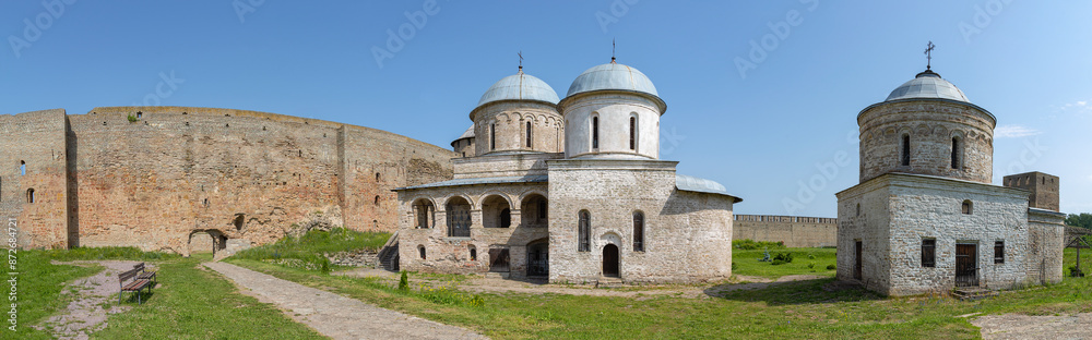On the territory of the Ivangorod fortress (panorama). Leningrad region, Russia On the territory of the Ivangorod fortress (panorama). Leningrad region, Russia