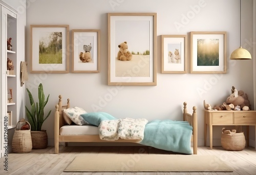 Frame mockup, ISO A paper size. Living room poster mockup. Interior mockup with house white background. Modern interior design. 3D render