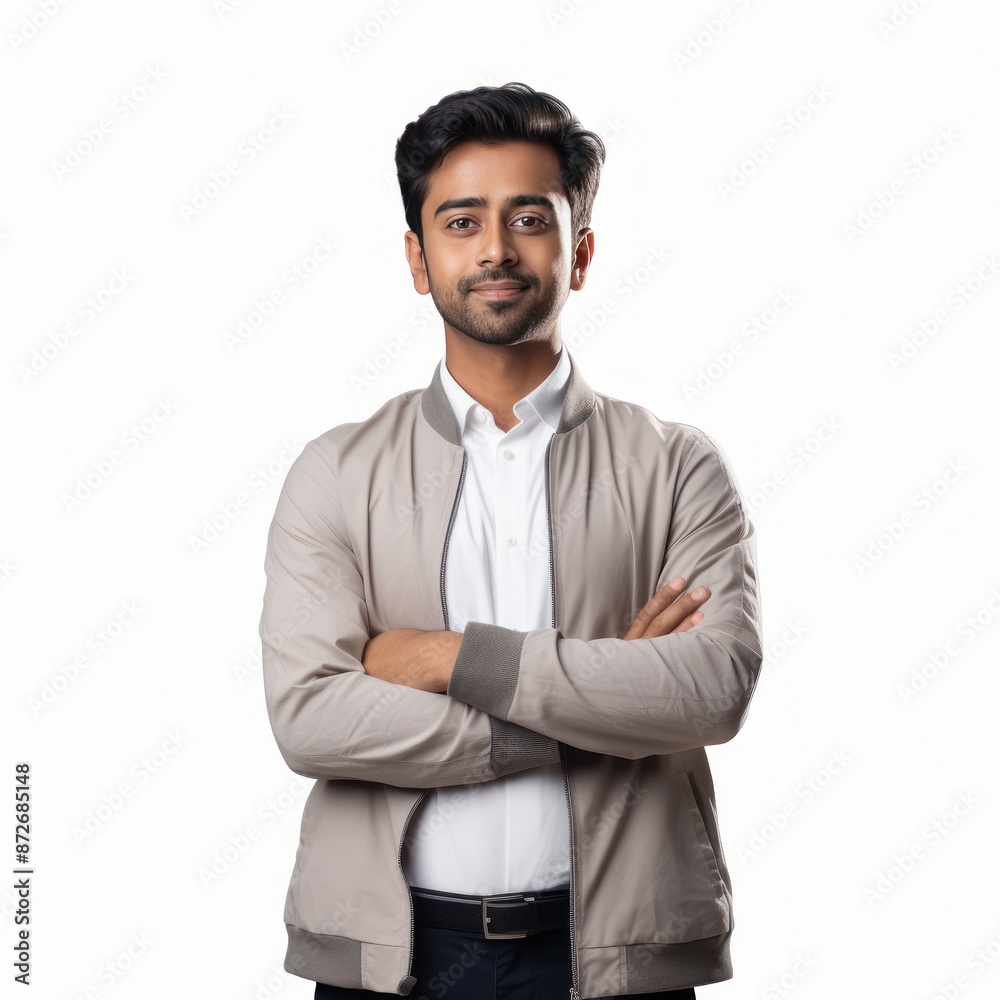 young indian businessman standing on white background young indian businessman standing on white background