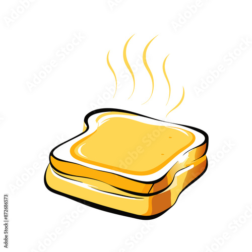 vector illustration toasted sandwich, toastie, warmth, heat, layers, buttery, transparent