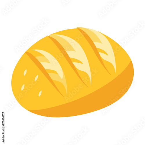 loaf of rye bread with golden-brown crust, scored surface, transparent