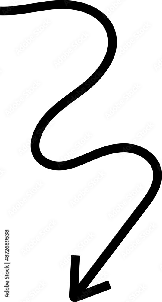 Spiral arrow doodle, wavy twist minimal squiggly line set. Curve comic turn way direction. Playful quirky simple free hand element Spiral arrow doodle, wavy twist minimal squiggly line set. Curve comic turn way direction. Playful quirky simple free hand element