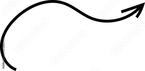 Spiral arrow doodle, wavy twist minimal squiggly line set. Curve comic turn way direction. Playful quirky simple free hand element