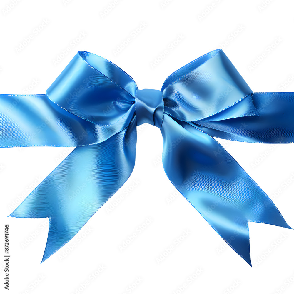 Blue silky bow isolated on transparent background Blue silky bow isolated on transparent background