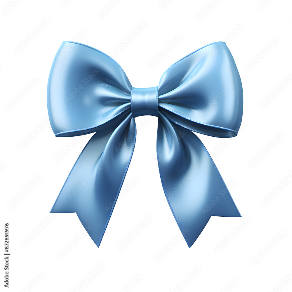 Blue silky bow isolated on transparent background Blue silky bow isolated on transparent background